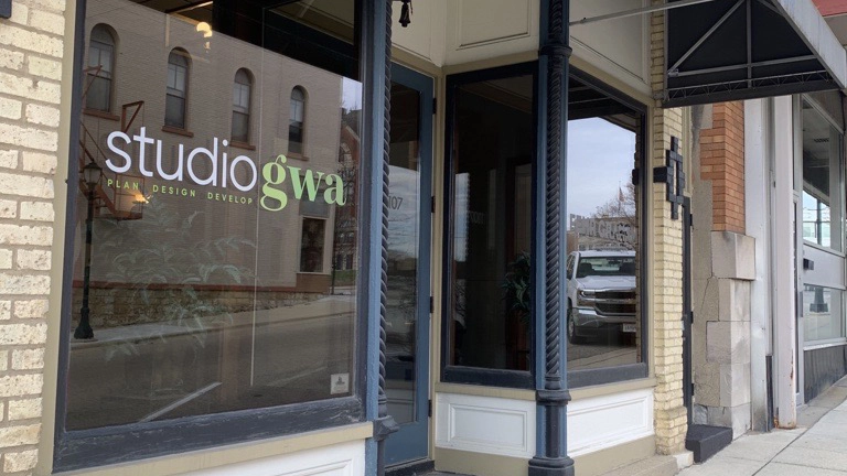 Exterior image of new second location for Studio GWA in Monroe, Wisconsin